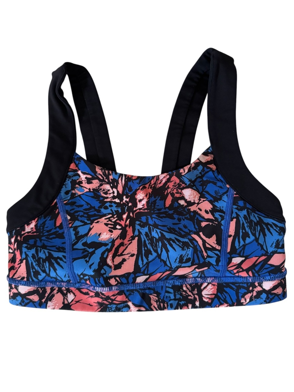 lululemon athletica Blue & Pink Floral Sports Bra size 4